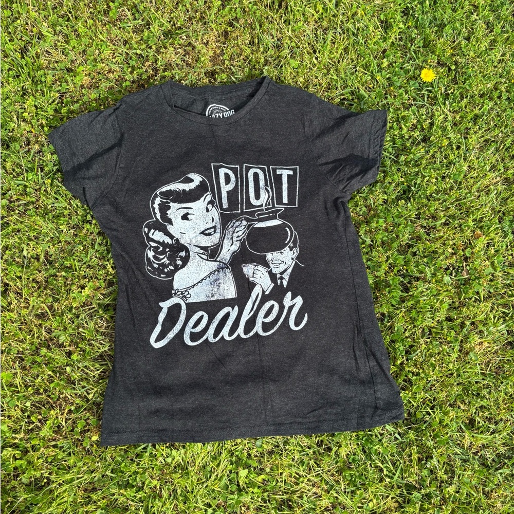 Crazy Dog T-Shirts Vintage Graphic Tee in Dark Gray